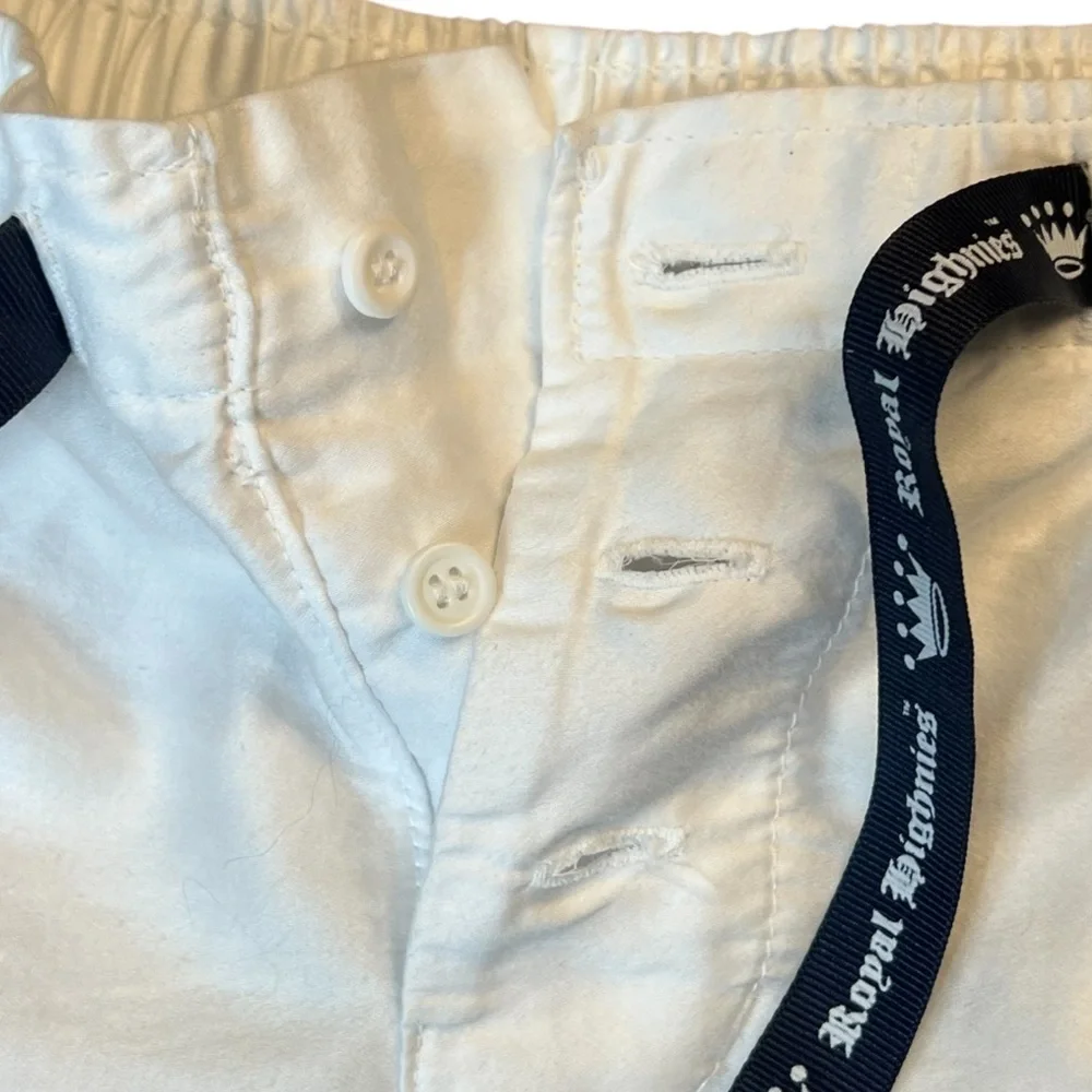 Royal Highnies Lounge Sleep Short Pima Cotton Pockets Elastic Waist White Navy